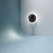Applique Tonda Contemporanea Plug Metallo Nero Acrilico Led 6W 3000K
