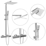 Set per Doccia a Doppio Soffione con Termostato Acciaio Inox CFW4599531