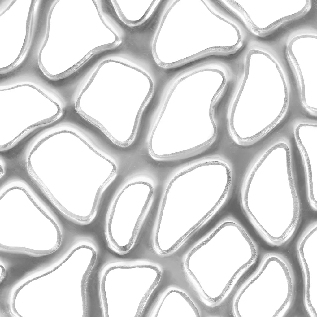 Tavolino da CaffÃ¨ in Alluminio Pressofuso 70x30 cm Argento cod mxl 13513