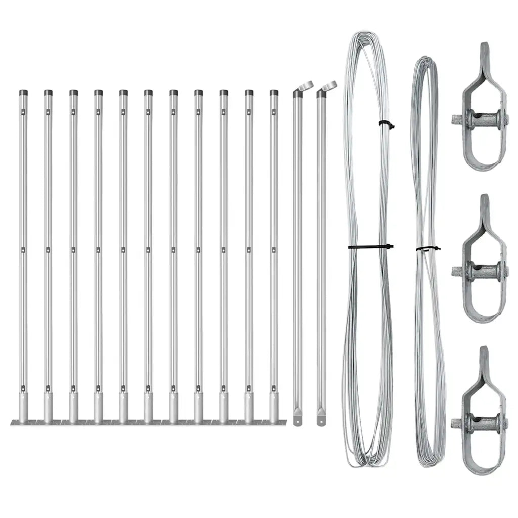 Palo della recinzione 13 pcs Argento Acciaio 42004319