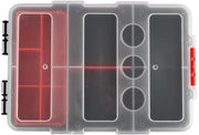 Organizzatore di viti Stivale - Scatola di archiviazione con Compartimenti - Organizzatore per Piccoli Componenti - Materiale PP Duraturo - Formato compatto 22x13,5x5,8 cm