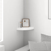 Mensola angolare sospesa bianco lucido 25x25x3,8 cm MDF 323886