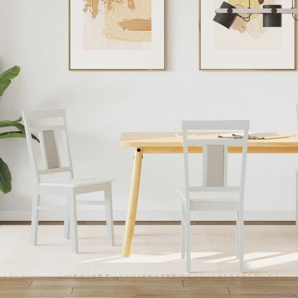 Sedia da pranzo 2 pcs Bianco Legno di gomma solido 42020507