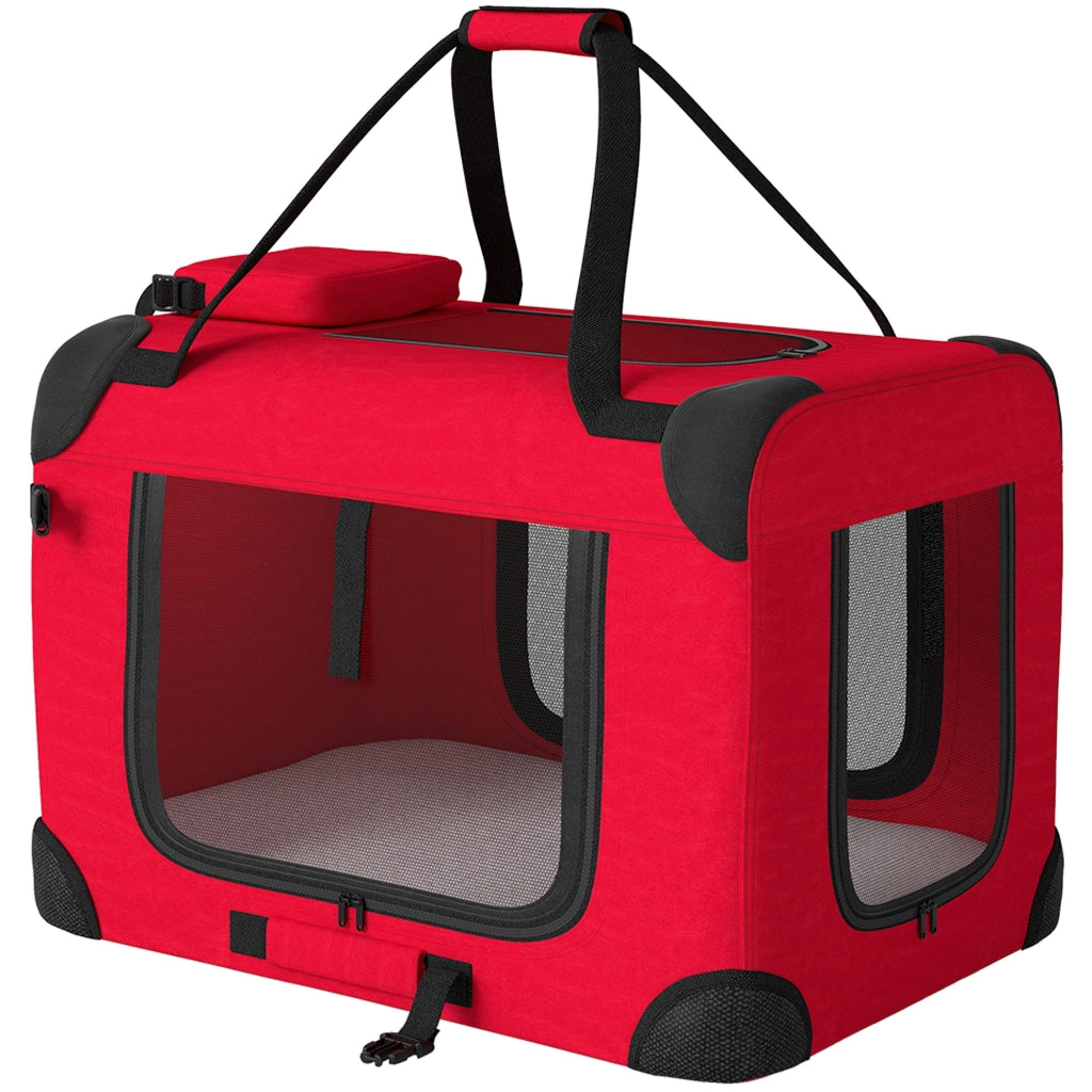 Trasportino per Cani Pieghevole con Cuscino ¨C zephmum ¨C Rosso 60x41.5x41 cm