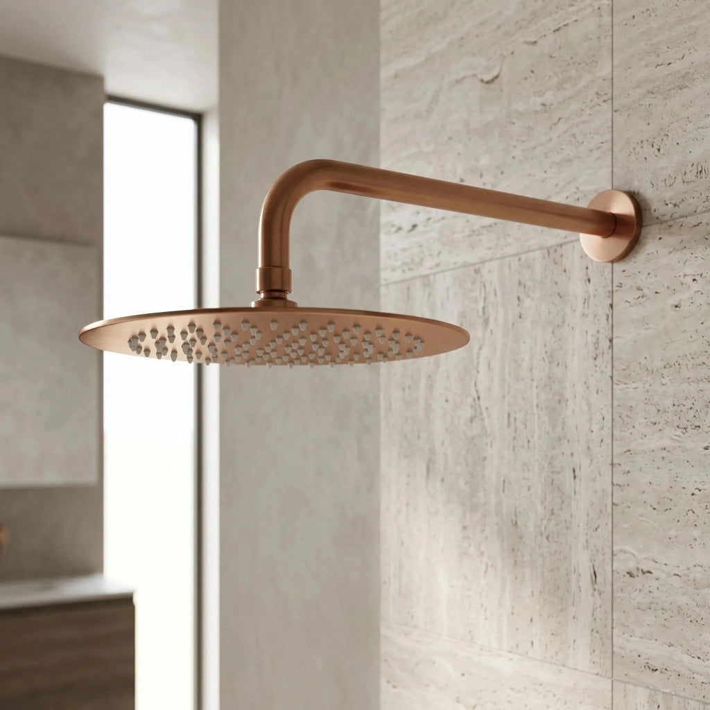 Soffione Doccia Rotondo Rea Js-p014brg 25cm Brush Copper