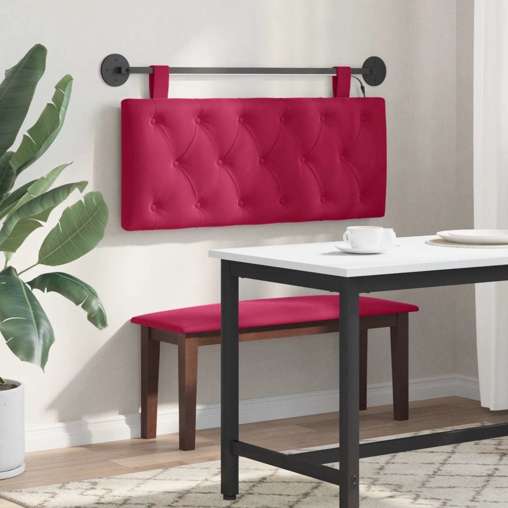Testiera sospesa Con luce LED Rosso Vino Velluto