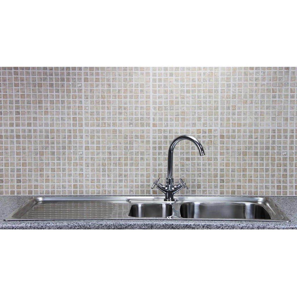 Lavello KuKoo in acciaio inox con miscelatore Victoria e kit scarico