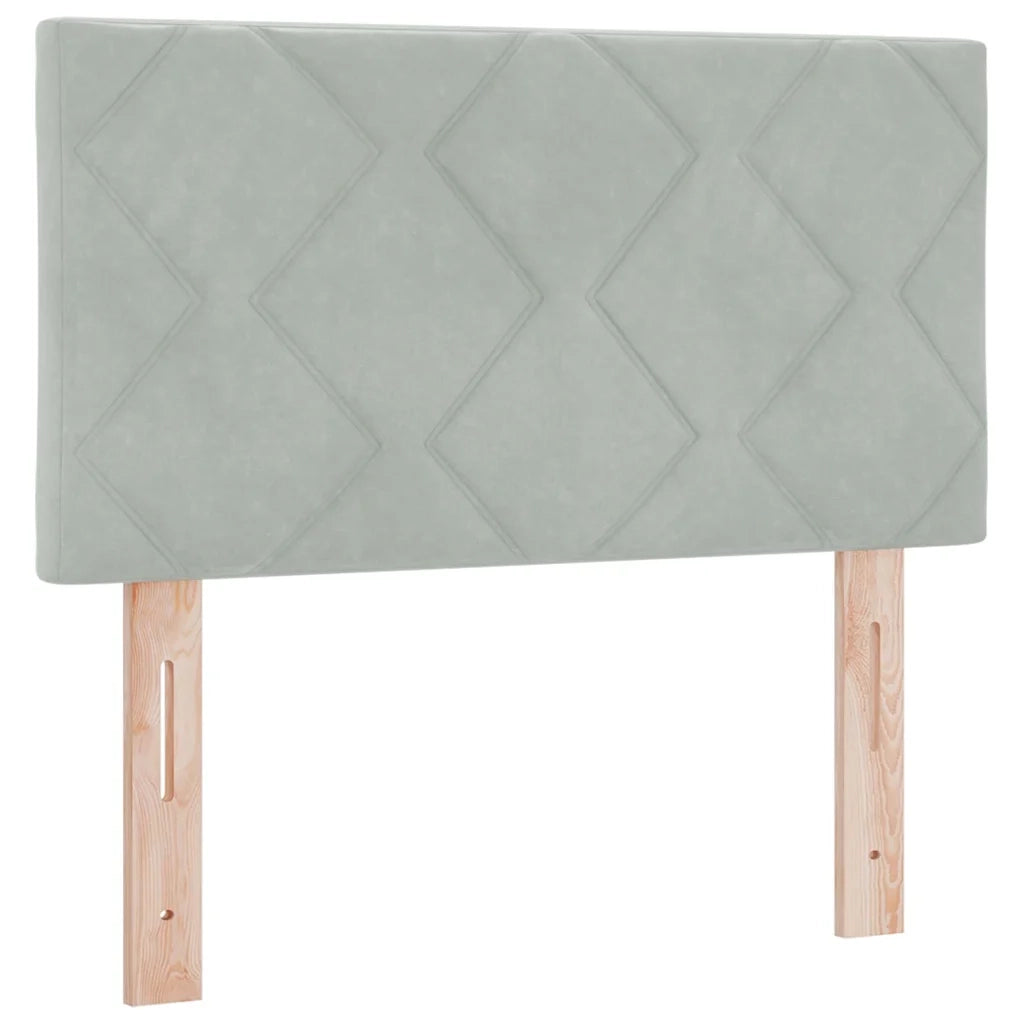 Letto a Sorgente LED con led Grigio chiaro 80 x 200 cm Velluto