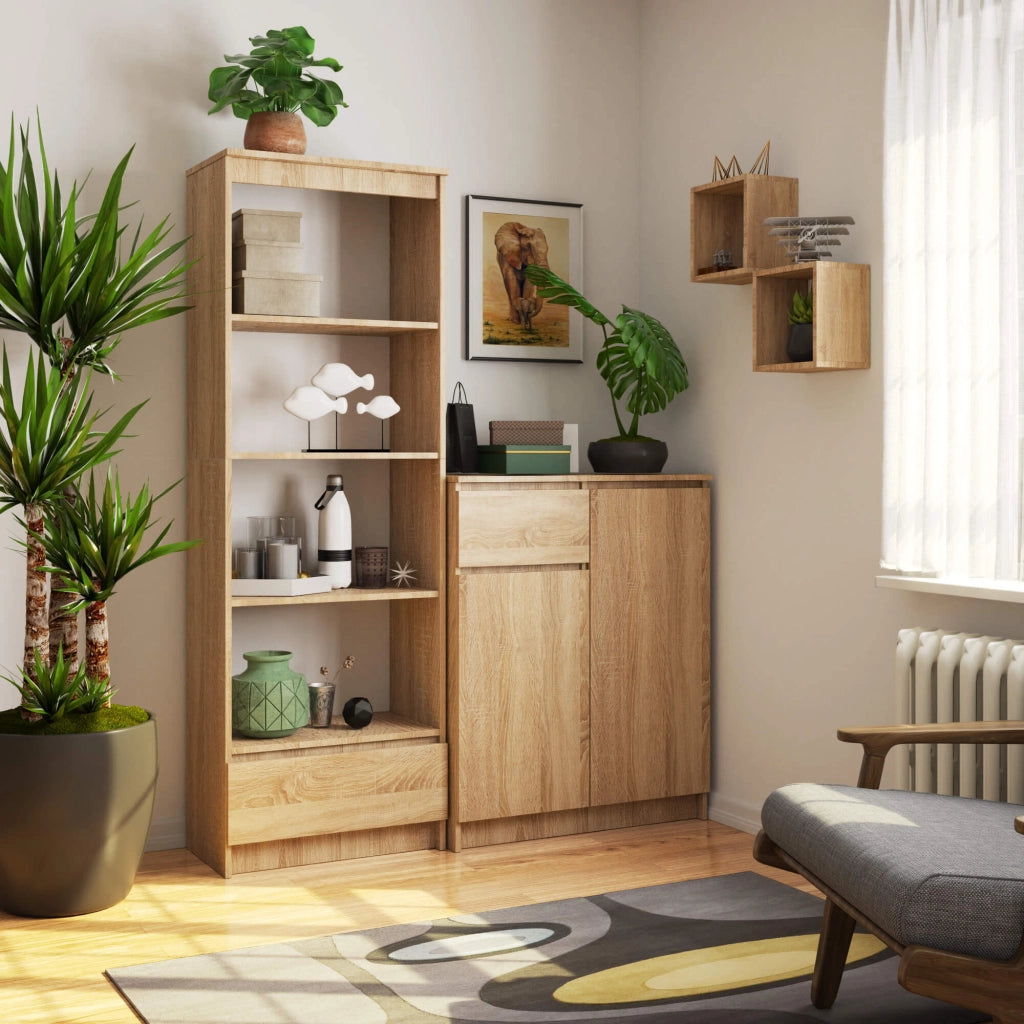 Libreria AKORD R60 Sonoma Quercia 60 cm 1 cassetto 60x35x180 cm