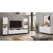 Set di 4 mobili da soggiorno collezione EVA. Colore bianco e rovere.