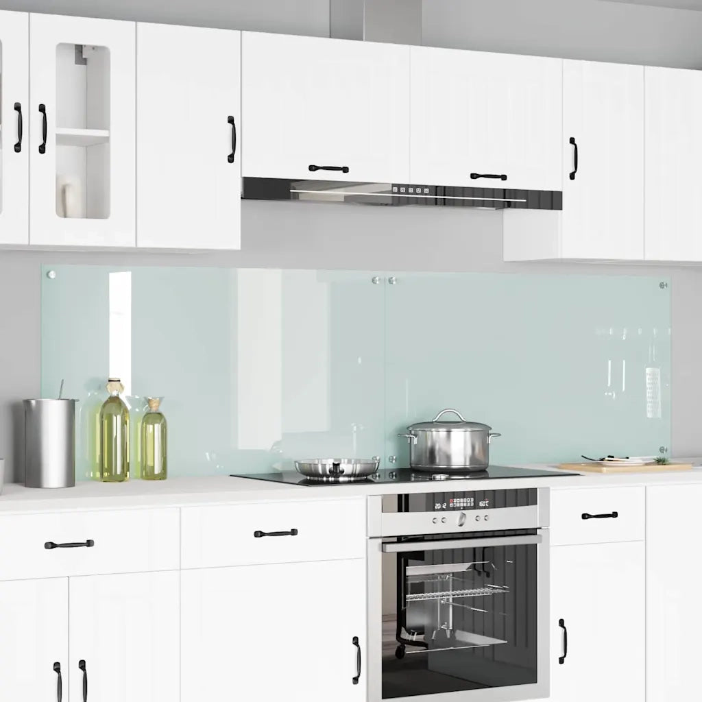 Schienale da cucina 2 pcs Bianco 110 x 60 cm vetro temperato 3415484