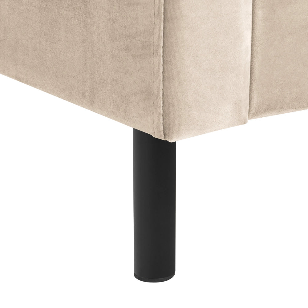 Letto matrimoniale con doghe 160 x 200 cm velluto di colore beige stile glam moderno
