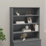 Piano Credenza HAMAR Grigio Scuro 90x30x100 cm Legno di Pino 340434