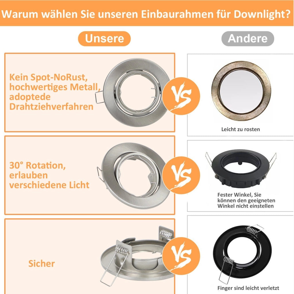 ZMH Faretto da soffitto LED 6 Pezzi con Attacco GU10 Orientabile 30° Lampade Alogene