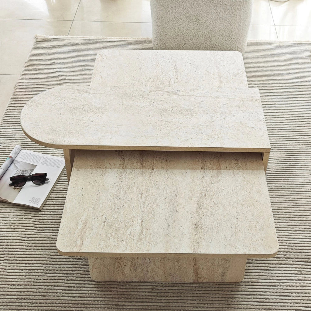 Set di tavolini in legno "Paris" 105 x 60 x 35 cm - Bronzo