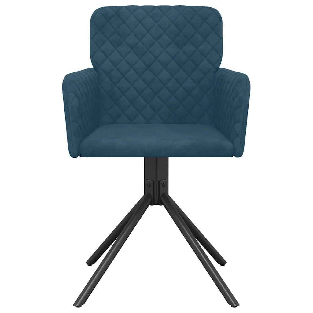 Sedie da Pranzo Girevoli 2 pz Blu in Velluto 344789