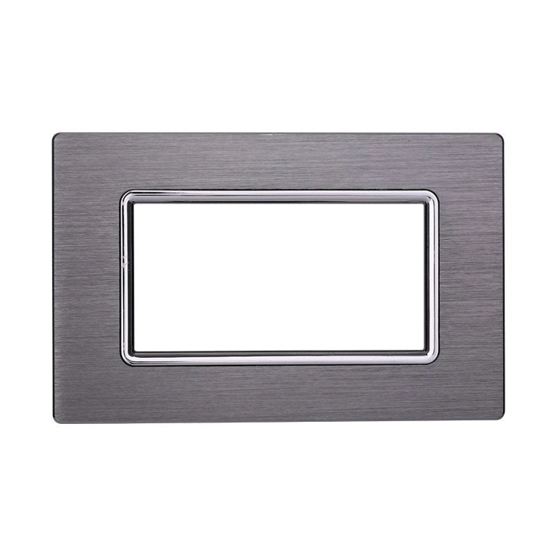 Placca In Alluminio Serie Space 4P Colore Silver Compatibile Con Bticino Living Light