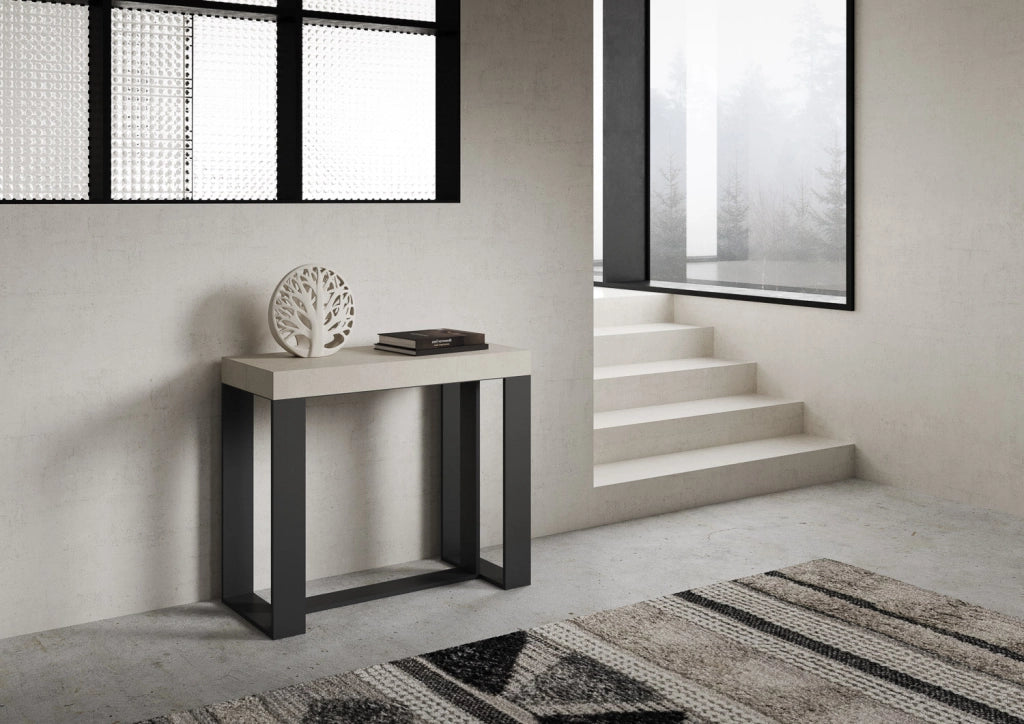 Consolle Allungabile 90-196x40x77 cm Futura Small Cashmere Telaio Antracite