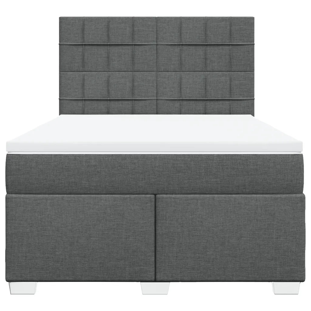 Giroletto a Molle con Materasso Grigio Scuro 140x200cm Tessuto