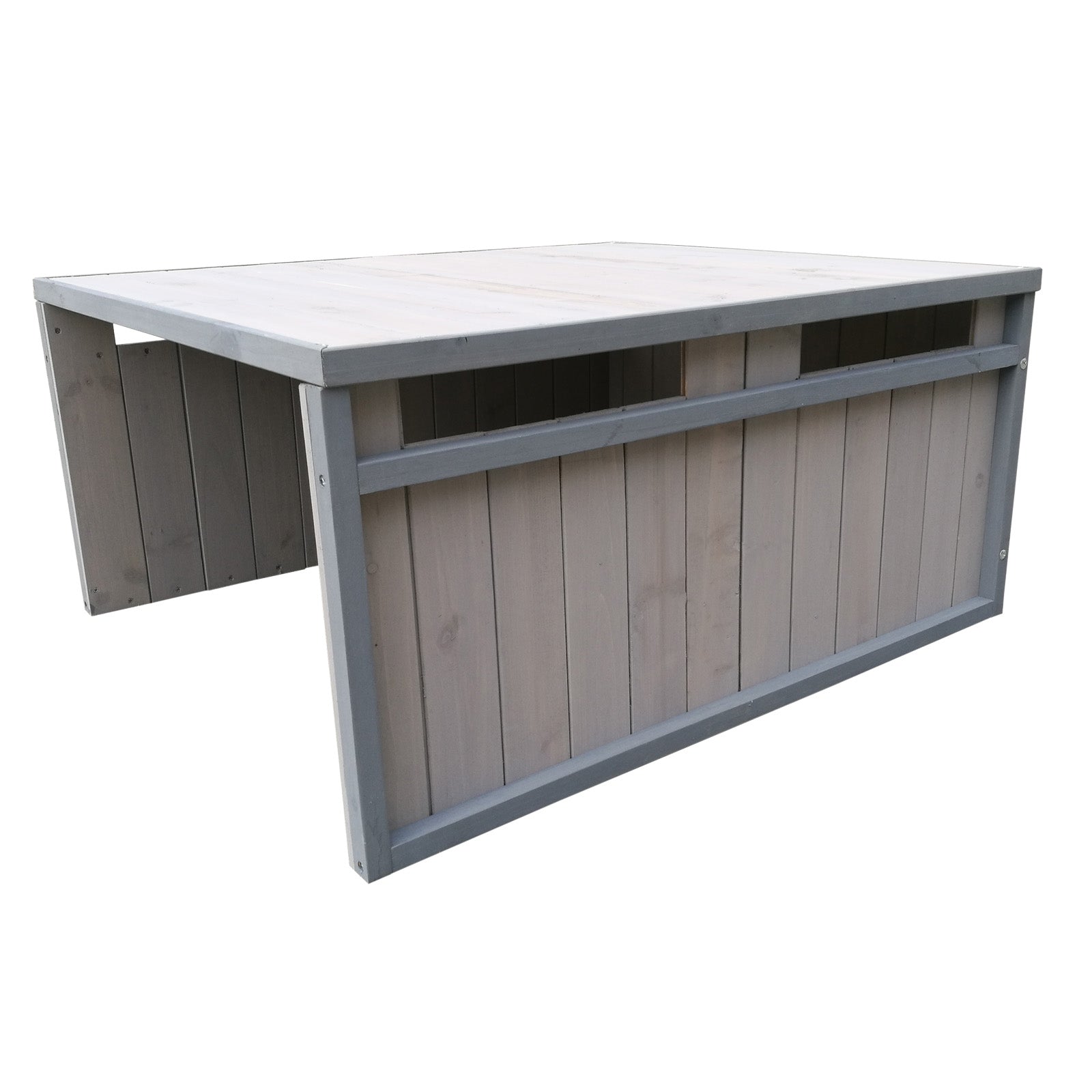 Garage robot tagliaerba, legno grigio, 80x70x38 cm, Copertura per rasaerba con tetto piatto