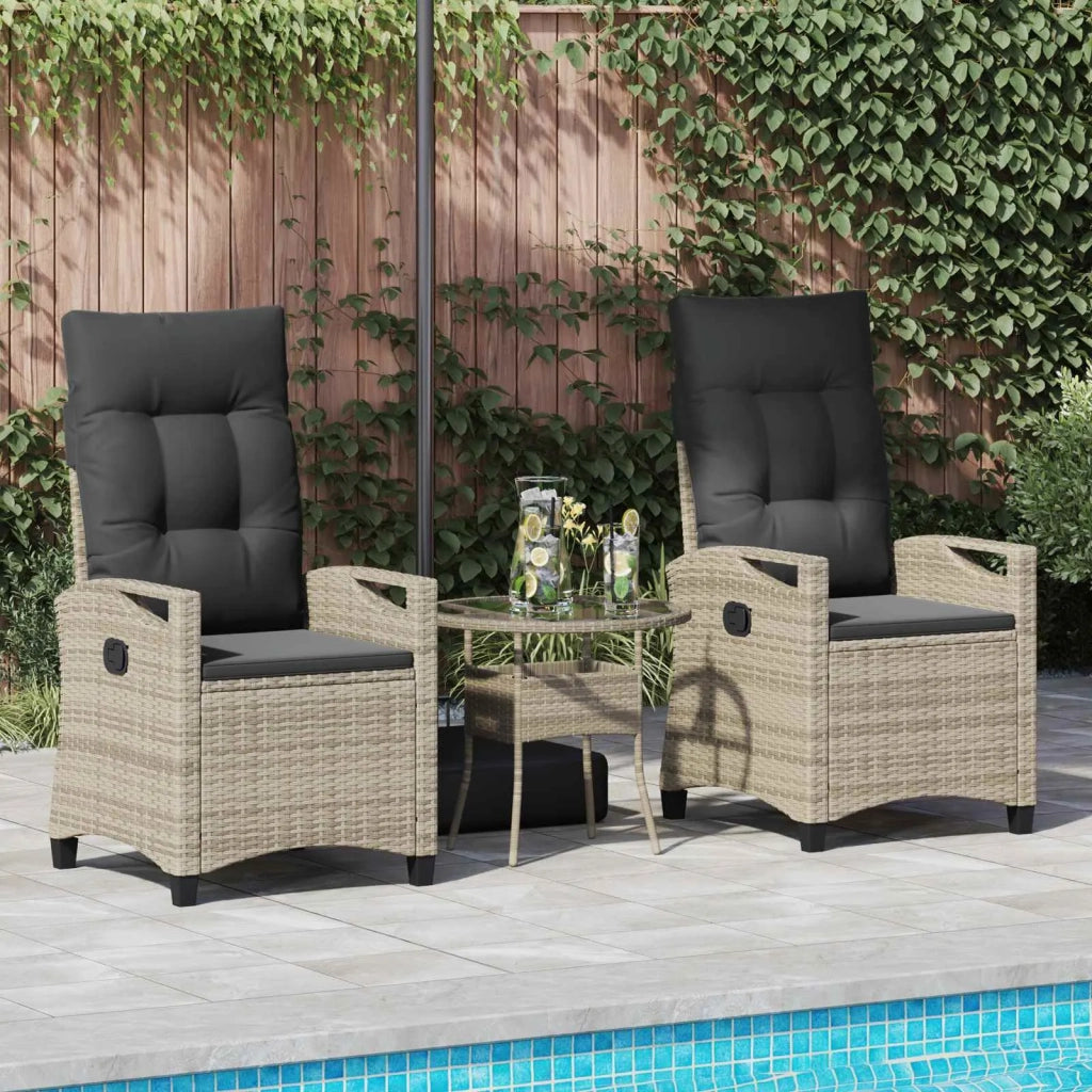 Sedia da Giardino 2 pcs Grigio chiaro e grigio scuro