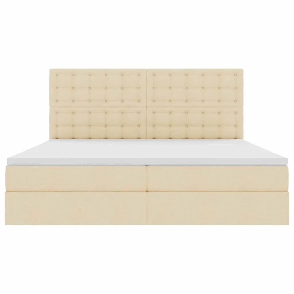 Letto con contenitore e LED Crema 200 x 200 cm Poliestere 3372568