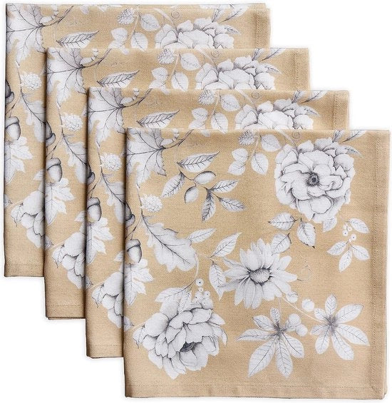 Set di 4 tovaglioli in cotone 100%, morbidi e comodi, ideali per cene in famiglia, matrimoni, cocktail party, cucina, casa, Natale e Ringraziamento (45 cm x 45 cm)