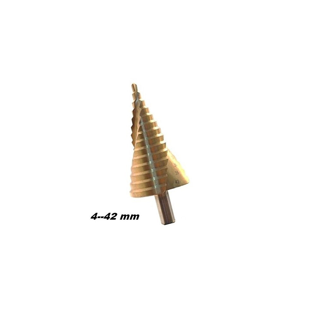 Trade Shop - Fresa A Gradini Scalini Conica Hss 4-42mm Allargafori Punta Per Metallo -