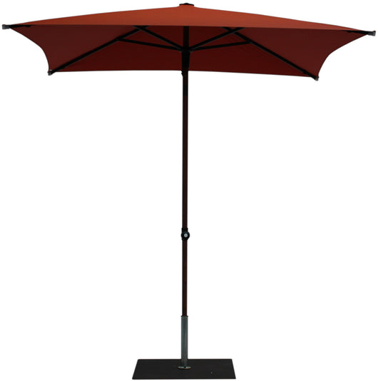 Ombrellone da Giardino 2x2 m Palo Ø38 mm in Alluminio Effetto Legno Tessuto Olefin Trend Wood Terracotta