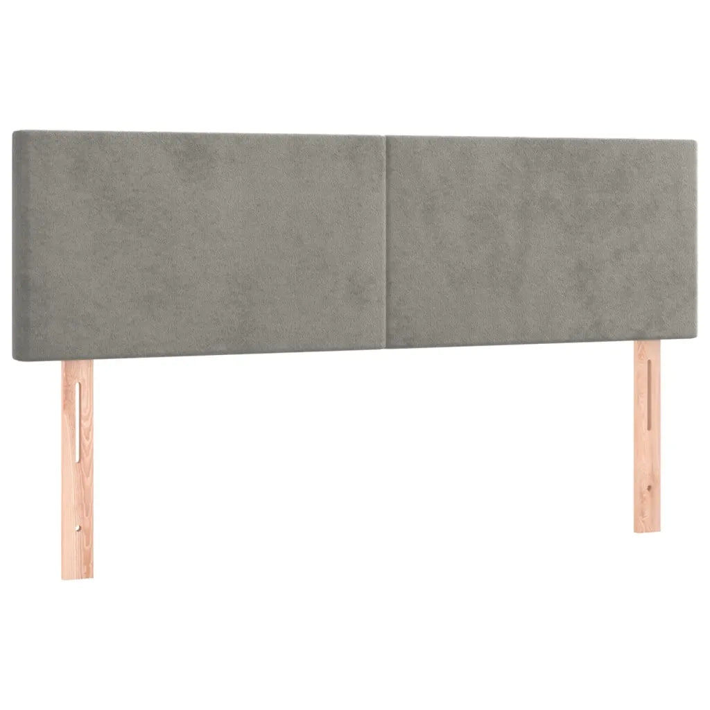 Giroletto a Molle con Materasso Grigio Chiaro 140x200cm Velluto