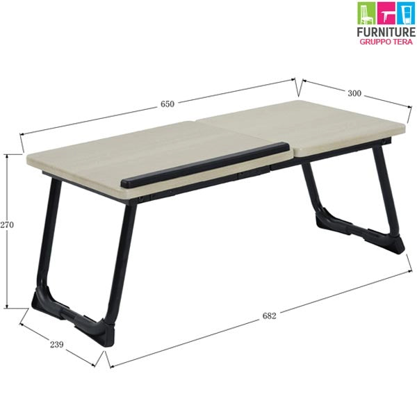 Tavolino Pieghevole Vassoio da Letto e Divano Porta PC con regolazione 65x30cm