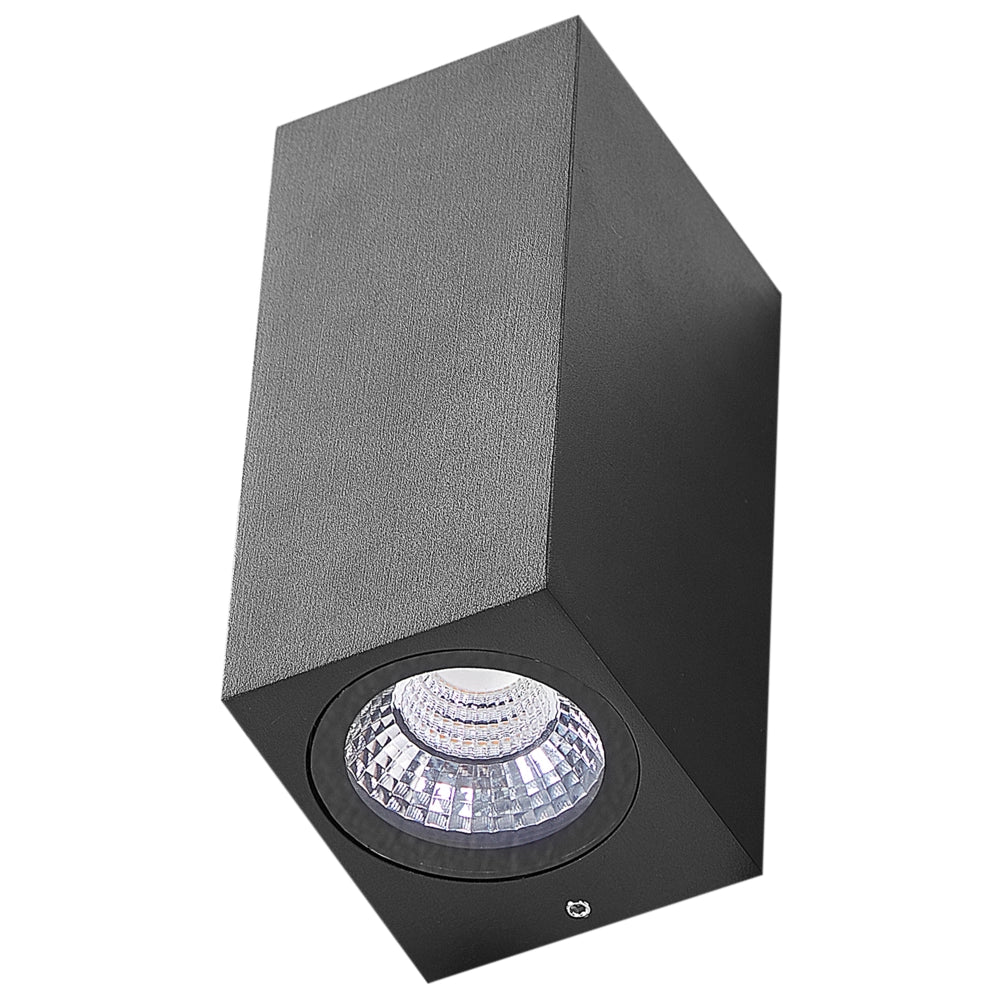 Set di 2 lampade da parete con LED in metallo di colore nero stile moderno contemporaneo