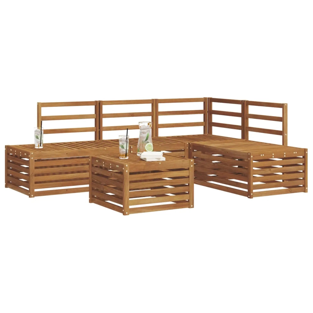 Set di divani da esterno 5 Pezzo Naturale 3375444