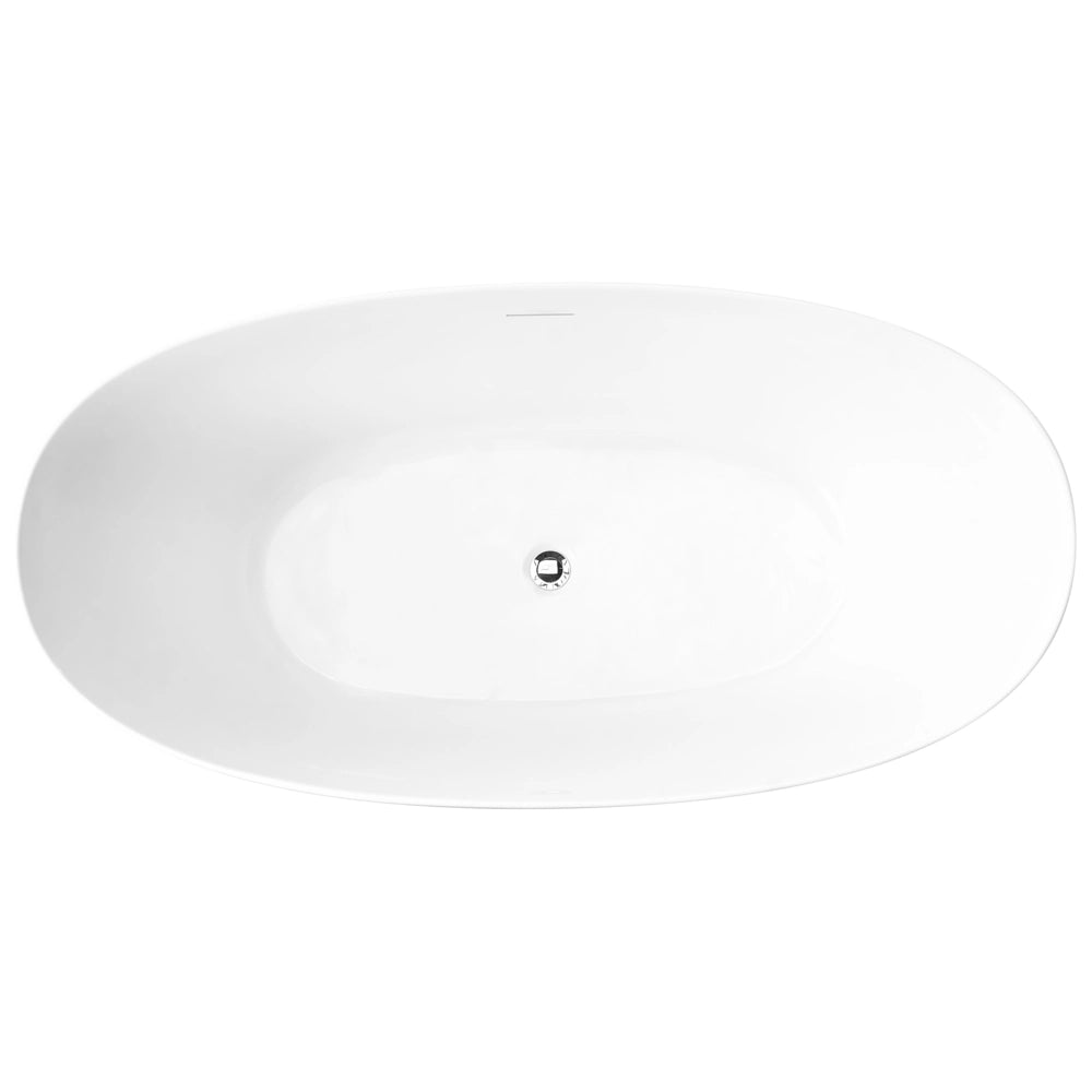 Vasca da bagno ovale moderna indipendente 150 x 75 cm Finitura acrilica lucida Motivo a rombi Bianco