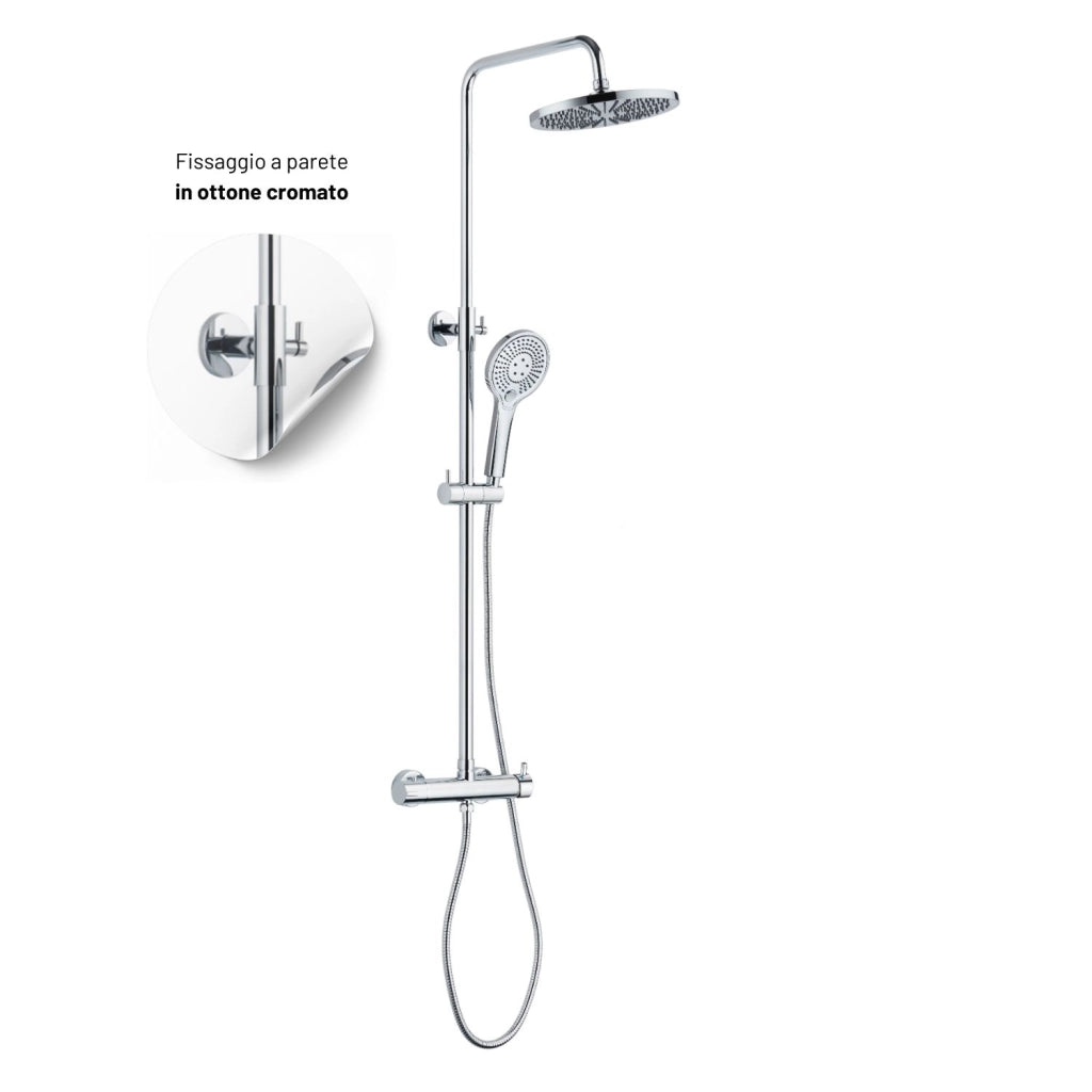 Colonna doccia attrezzata slot mix tonda ottone cromato 2 funzioni *** finitura- cromato tondo, confezione 1