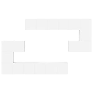 Set Mobili Porta TV 10 pz Bianco in Legno Multistrato 3078724