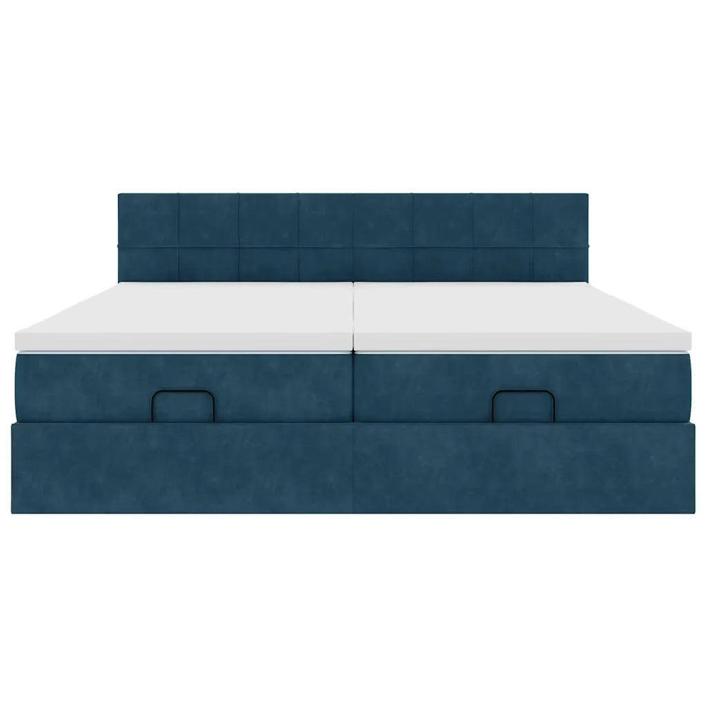 Struttura Letto Pouf con Materassi 180x200 cm Velluto