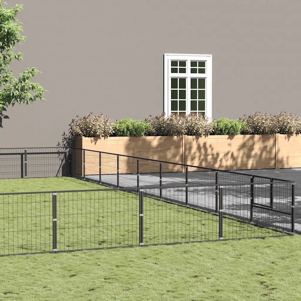 Gabbia per Cani Nera 90 m² in Acciaio 3082194
