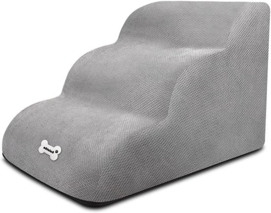 Scalete per Animali Comodi con Copertura di Zippabile e Gradini Facili da Salire per Divano Letto (Grigio)