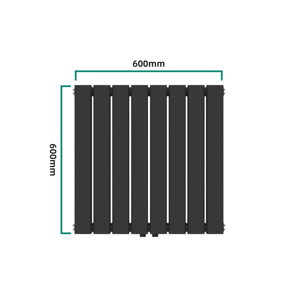 Radiatore a pannello piatto 459 watt acciaio 60 x 60 cm nero 03_0010449