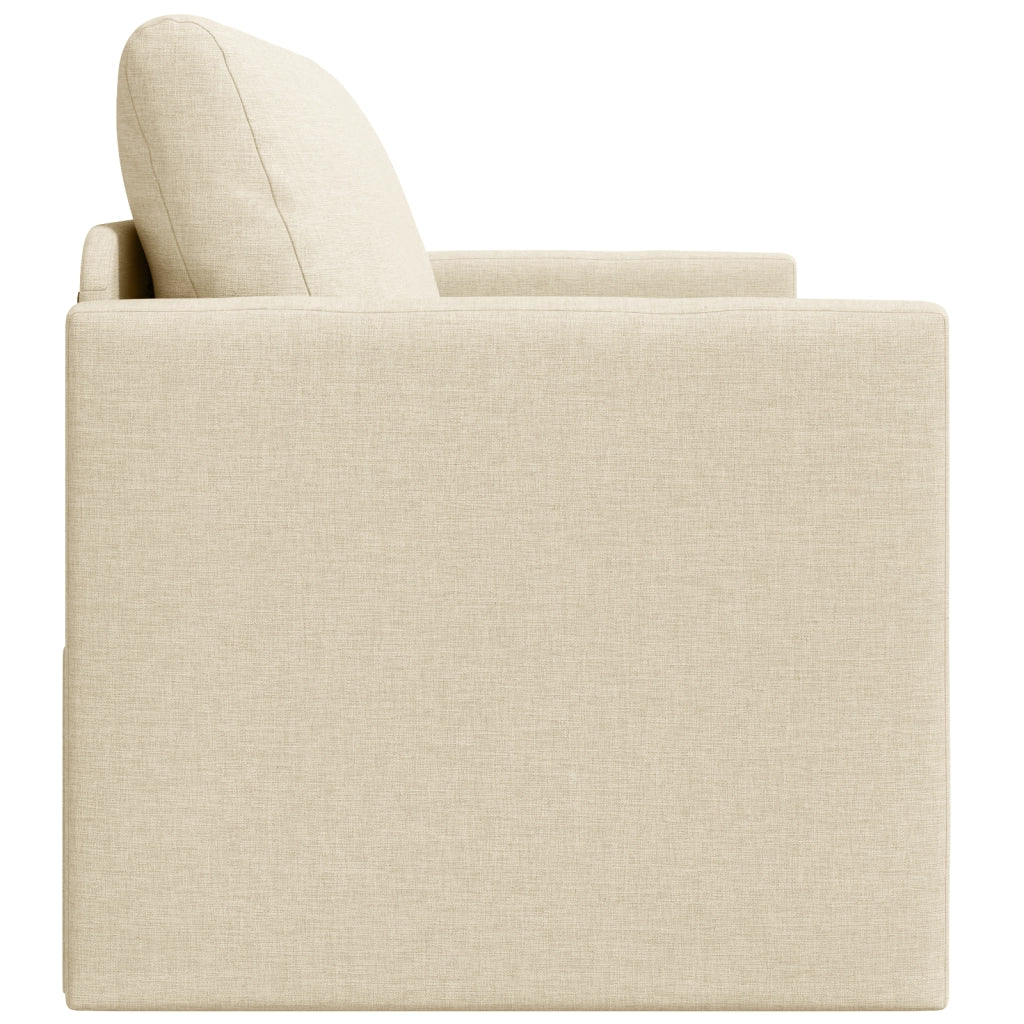 Divano Letto 2-in-1 Panna 124x71x78 cm Tessuto