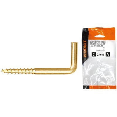 RAMPINO A VITE OTTONE SELF WORKIT - MOD 14X30 MM 22X10X2,0 CF=PZ 4- 5 confezioni