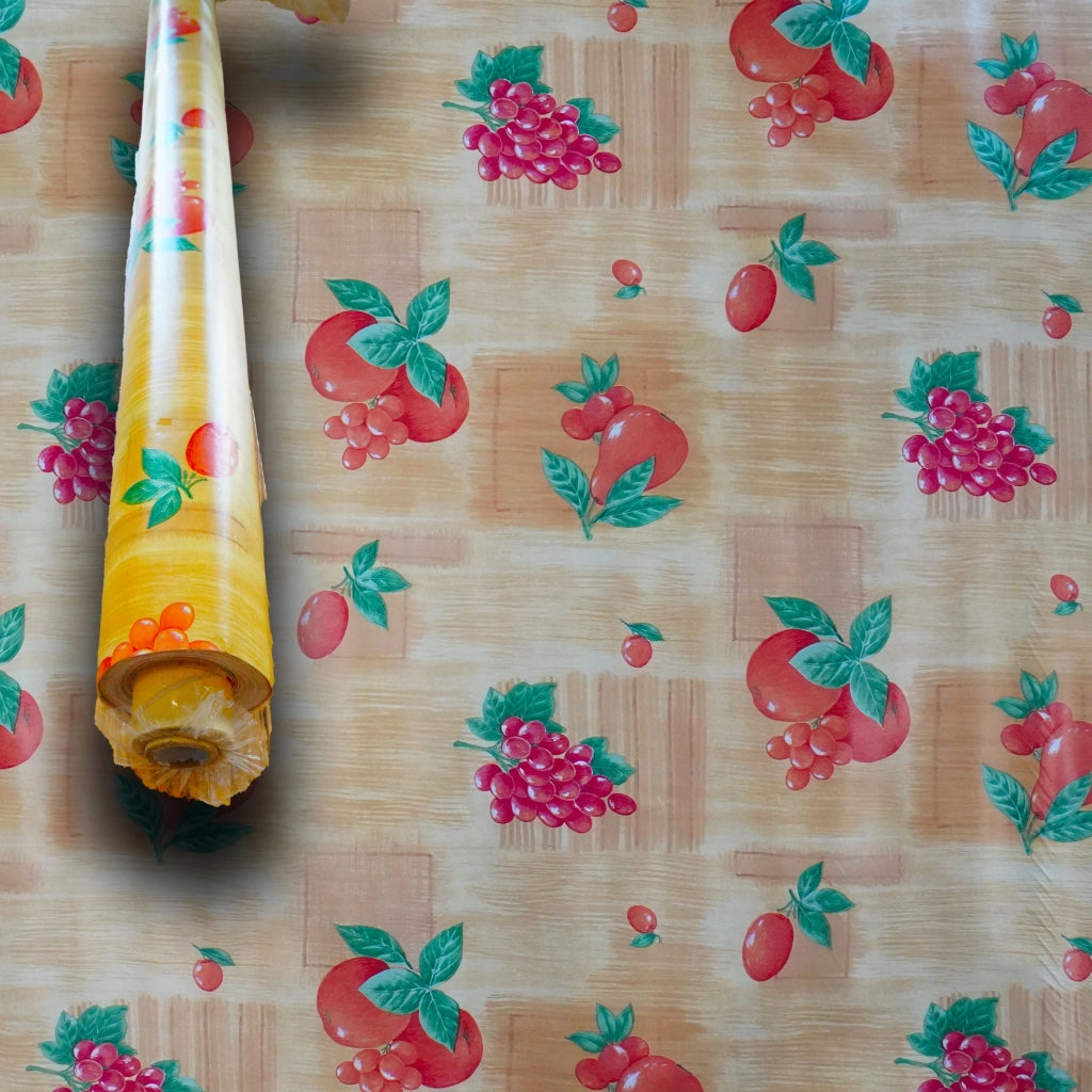 ***MEGA STOCK*** Rotolo da 20 metri (H140cm) di Tovaglia PVC telata cerata Per Casa, Sagre, Pizzerie POMODORI