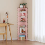 Scaffale Angolare Vestnes per Cameretta 108 x 27 x 27 cm - Rosa / Bianco [en.casa]