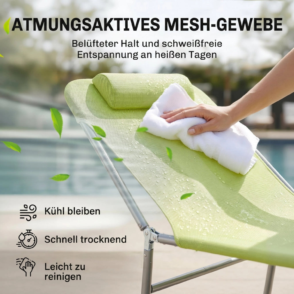 Sdraio pieghevole regolabile con cuscino ¨C zephmum ¨C Verde 120kg