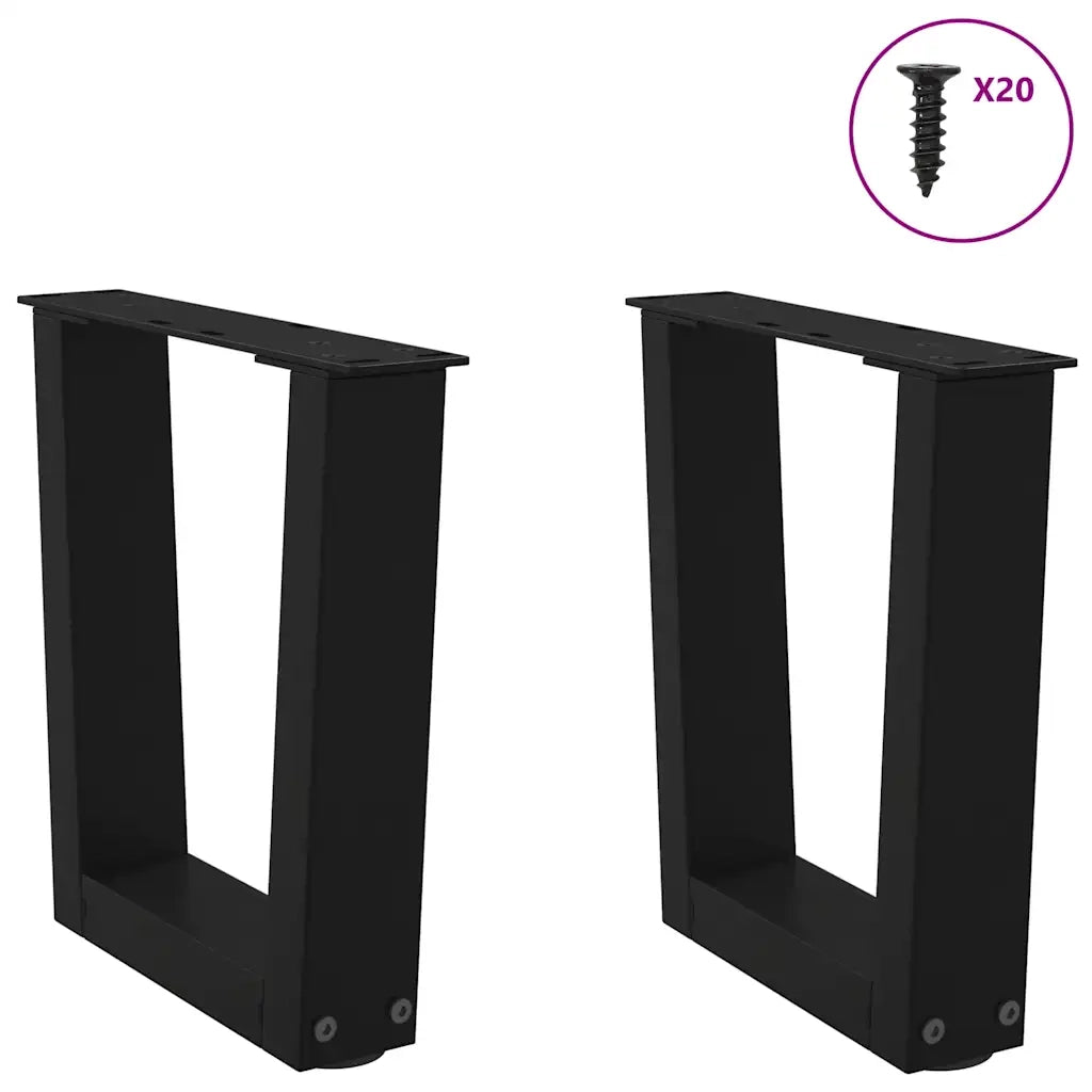 Gambe per Tavolino da Caff¨¨ a Forma di V 2 pz-Set di 2 Gamba per Tavolo Nere 40x(30-31,3) cm Acciaio 627792