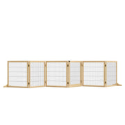 Barriera di Sicurezza per Cani Pieghevole in Legno per Scale ¨C zephmum ¨C 432x36x70 cm Colore Naturale