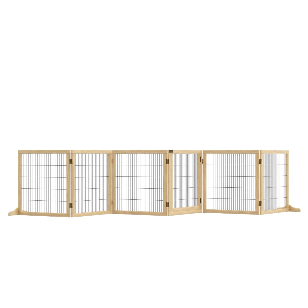 Barriera di Sicurezza per Cani Pieghevole in Legno per Scale ¨C zephmum ¨C 432x36x70 cm Colore Naturale