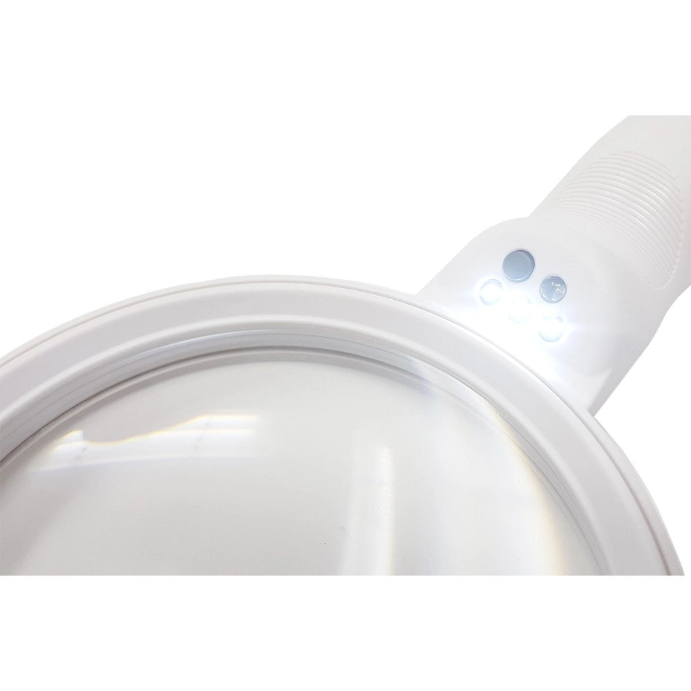 Trade Shop - Lente Di Ingrandimento 4x Da Lettura Lavoro 3 Led Luce Bianca Focale 125mm -