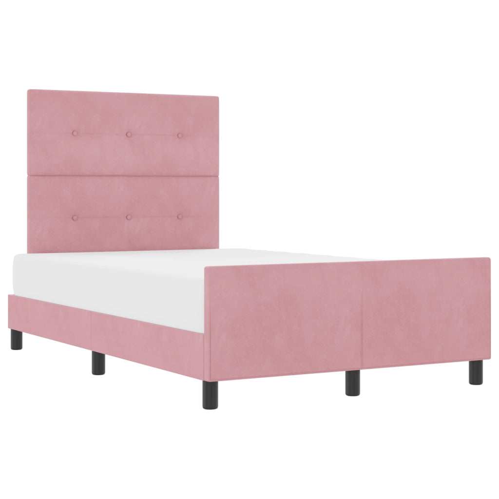 Struttura Letto in Velluto Rosa 120x200 cm